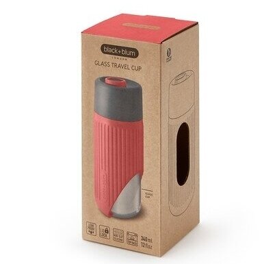 Black and Blum Glass Travel Cup ,,Coral" 2