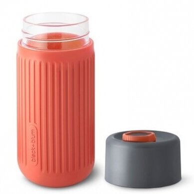 Black and Blum Glass Travel Cup ,,Coral"