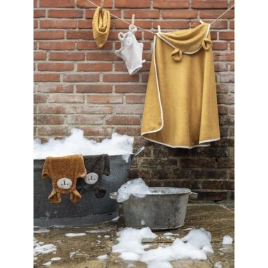Hooded Baby Towel ,,Bear" Ochre Hooded Baby Towel ,,Bear" Ochre