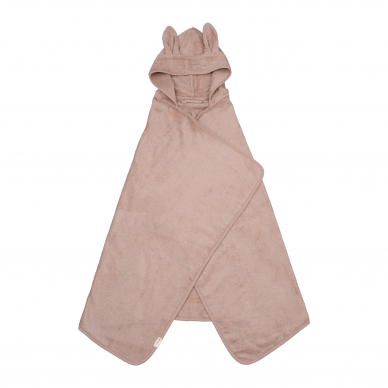Fabelab Hooded Junior Towel ,,Bunny" (Old rose"