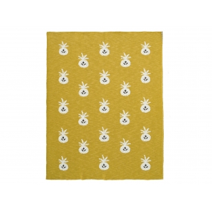 Knitted blanket - Pineapple mustard
