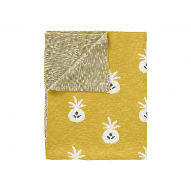 Knitted blanket - Pineapple mustard 2