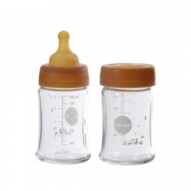 Hevea buteliukai iš borosilikatinio stiklo, 2 vnt. (150 ml) Hevea buteliukai iš borosilikatinio stiklo, 2 vnt. (150 ml)