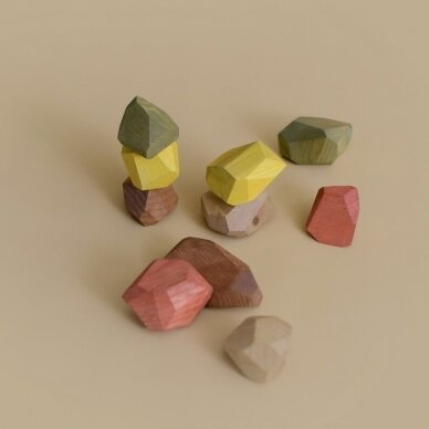MinMin Copenhagen medinės kaladėlės ,,Earthy stones"