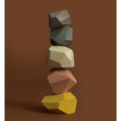 MinMin Copenhagen medinės kaladėlės ,,Pastel stones"