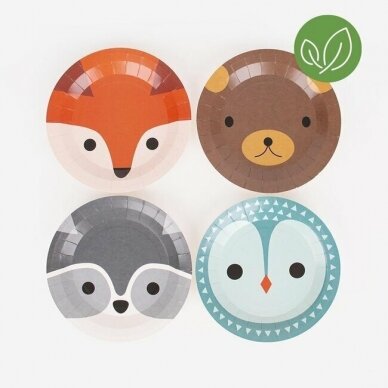 My Little Day popierinės lėkštės ,,Mini forest animals"