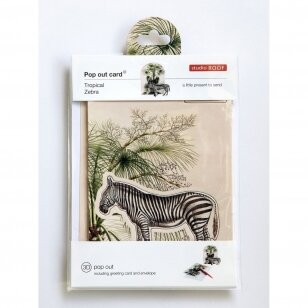 Studio ROOF Pop-out Card - Tropical Zebra