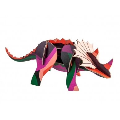 Studio ROOF 3D figūrėlė iš perdirbto kartono ,,Triceratops"