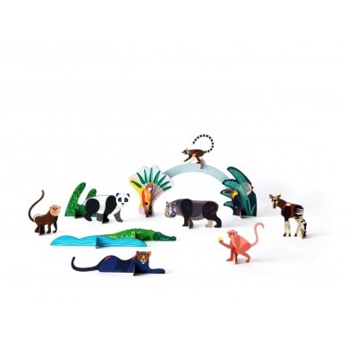 Studio ROOF perdirbto kartono rinkinys  žaidimams ,,Jungle animals"