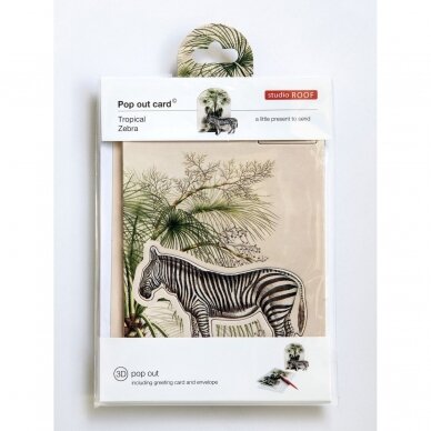 Studio ROOF Pop-out Card - Tropical Zebra 1