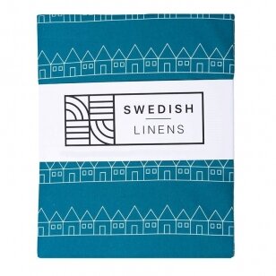 Swedish Linens Fitted Sheet - Lindbacken: Moroccan Blue