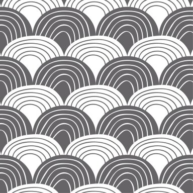 Swedish Linens Fitted Sheet - Rainbows: Graphite