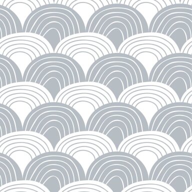 Swedish Linens Fitted Sheet - Rainbows: Gray