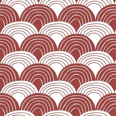 Swedish Linens Fitted Sheet - Rainbows: Burgundy (60x120 cm)
