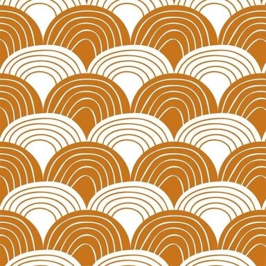 Swedish Linens Fitted Sheet - Rainbows: Cinnamon (60x120 cm)