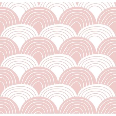 Swedish Linens Fitted Sheet - Rainbows: Nudy Pink (60x120 cm)