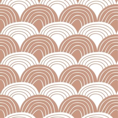 Swedish Linens Fitted Sheet - Rainbows: Terracotta Pink