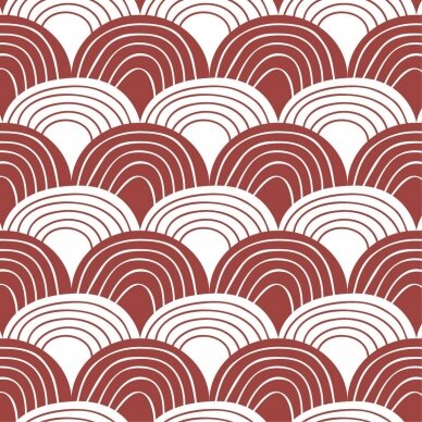 Swedish Linens Fitted Sheet - Rainbows: Burgundy (60x120 cm) 1