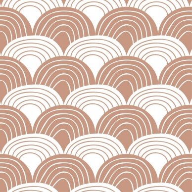 Swedish Linens Fitted Sheet - Rainbows: Terracotta Pink 1